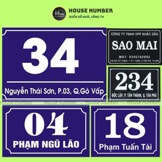 Bảng Số Nhà Trọ - Biển Số Nhà HOUSE NUMBER Giá Rẻ Dùng Cho Chung Cư, Tập Thể, Xóm Trọ, Bằng Alu, Mica Xanh