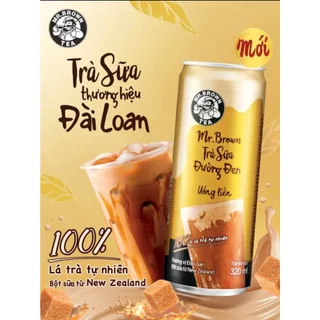 (Lốc 6 lon) Trà sữa đường đen Mr.Brown 320ml - Black sugar