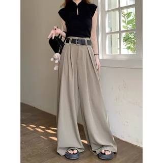 Quần ống rộng nữ có big size ulzzang ly lệch phần lưng- độc quyền Thu Thảo Store.