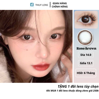 Kính áp tròng Rose Brown THÚY LENS cho mắt cận nâu tự nhiên độ cận từ 0 - 8