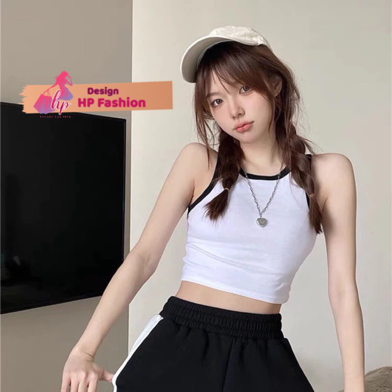 Áo ba lỗ sát nách viền croptop, áo kiểu nữ màu hè thun co giãn dáng ngắn tôn dáng sang chảnh G802