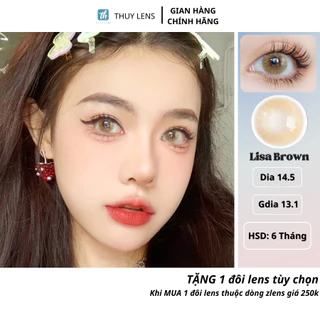 Kính áp tròng Brown THÚY LENS cho mắt cận màu nâu sáng Lisa Brown độ cận từ 0 - 8