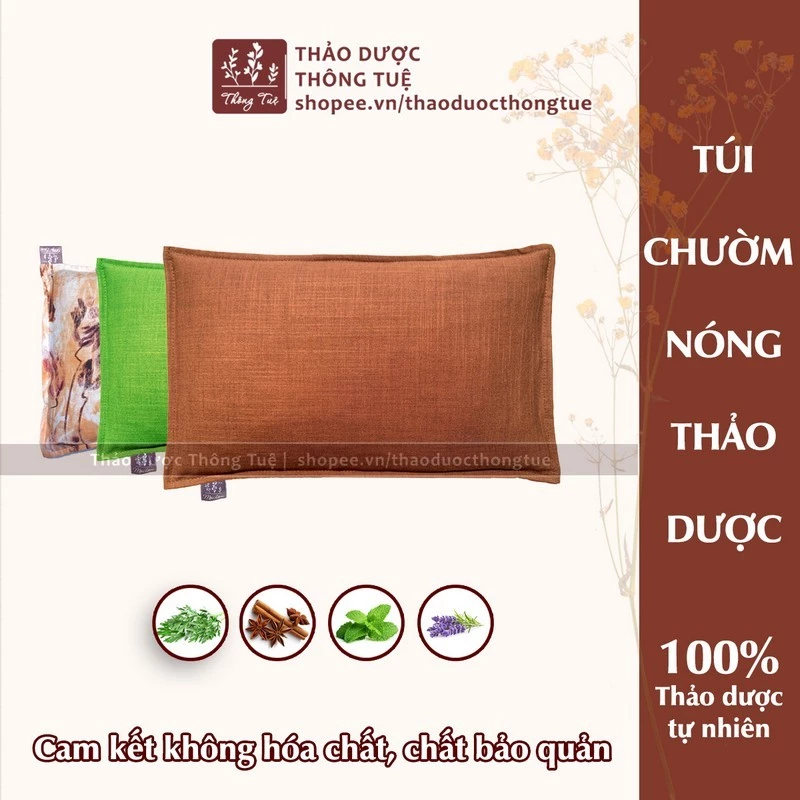 GỐI CHƯỜM nóng thảo dược - Túi chườm thảo dược cổ gáy - Gối chườm thảo dược đa năng giảm đau, thư giãn