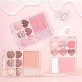 Bảng Phấn Mắt GoGo Tales kèm highlight bắt sáng má hồng 3in1 phấn mắt 8 ô kèm Sticker T194