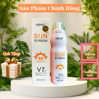 Xịt chống nắng trắng da Sun Screen V7 nâng tone chống nước không bết dính SPF50 - HPP