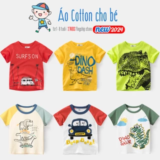 Áo bé trai cộc tay EROKIDS áo phông cho bé in hình vui nhộn chất cotton hàng xuất Âu Mỹ