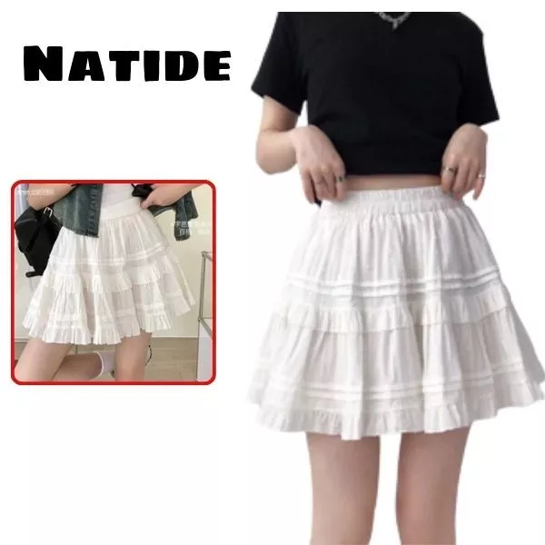 Chân váy ren tầng NAUTIDE_STORE dáng ngắn ulzzang 2 lớp (ảnh thật) FG015