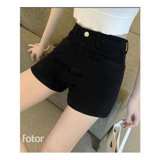 Quần Đùi Nữ Bò Giấy Cạp Cao Có BigSize- Quần Short Jean Nữ 2 Màu Đen Trắng: Thời Trang Cho Mùa Hè