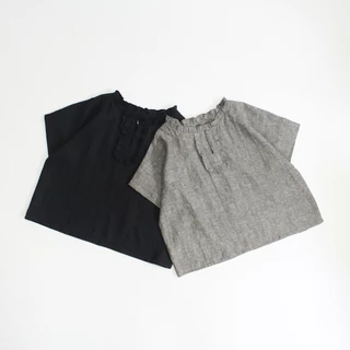 NENE TOP - Áo linen nữ cổ bèo form rộng - by Tháng Năm