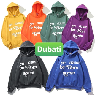 ÁO KHOÁC HOODIE CHẤT NỈ LÓT NHUNG TAY DÀI IN CHỮ NỔI TRẮNG YE MUST BE AGAIN PHONG CÁCH HÀN QUỐC 2024 - DUBATI FASHION