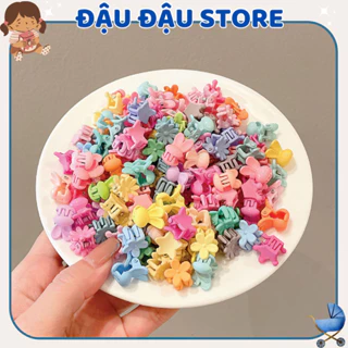 Set 50 Kẹp Tóc Càng Cua Mini Nhiều Màu Dễ Thương Nữ Đậu Đậu Store