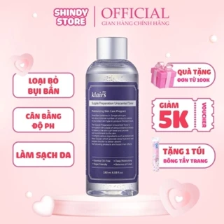 ( Chính Hãng) Toner Nước Hoa Hồng Không Mùi Klairs 180ml Cân bằng độ pH và dưỡng ẩm sâu, phục hồi da