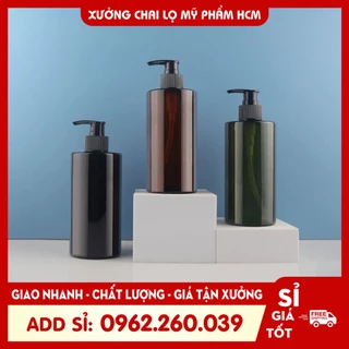 Chai Nhựa Pet Rỗng Vòi Nhấn 300ML/500ML Vai Ngang Đựng Dầu Gội, Sửa Tắm, Gel Rửa Tay