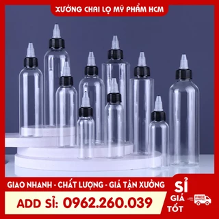 Chai Nhựa Nút Nhọn Mực Xăm 15ML - 300ML - Chai Nhựa Chiết Mực Chiết Mỹ Phẩm