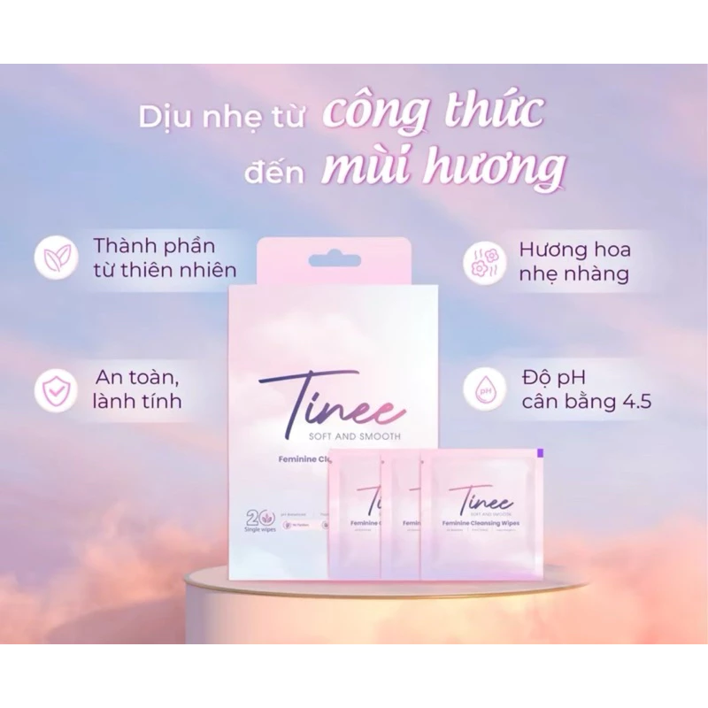 Hộp 20 Gói Khăn Ướt 1 Tờ Vệ Sinh W Phụ Nữ Tinee Dịu Nhẹ Và Hạn Chế Nấm Khuẩn - Bản Hương Mới (1 tờ/ 1 gói)