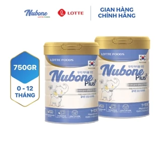 Combo 2 lon sữa bột Nubone Lotte Foods Plus+ 750g (1 - 10 tuổi)