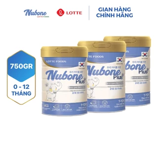 Combo 3 lon sữa bột Nubone Lotte Foods Plus+ 750g (1 - 10 tuổi)