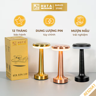 Đèn Led Để Bàn Quầy Bar Nhà Hàng HUTA RESDIA1 Pin Sạc Cảm Ứng Điều Chỉnh Ánh Sáng Trang Trí Bàn Ăn Quán Cà Phê Lounge