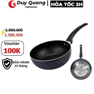 Chảo chống dính sâu lòng đáy từ Goldsun GPA1005-20IH - Chảo xào phủ vân đá bảo hành 12 tháng