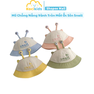 Mũ chống nắng vành tròn thêu hình Mắt Ốc Sên Snail đáng yêu cho bé gái từ 5 - 24 Tháng