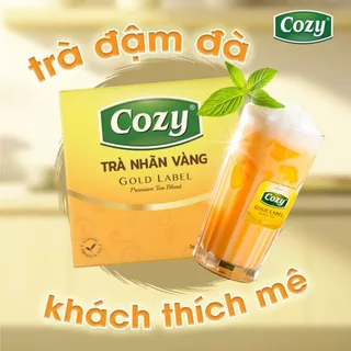 Trà nhãn vàng Trà Vàng Cozy 100 gói - Trà đen 100% - Pha chế Bách Phúc Đà Nẵng