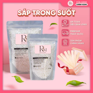 [CHE TÊN] Sáp Wax Lông Trong Suốt RIMWAXING Chuyên Dùng Wax Nách, Bikini Dùng Được Cho Da Nhạy Cảm Tặng Que Gỗ