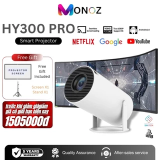 Máy chiếu HY300 Android 11.0 LCD 4K 6000 lumen HD màn hình 130 inch, Dual Wifi với Bluetooth/HDMI