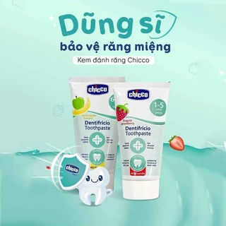 (CHÍNH HÃNG) Kem đánh răng Chicco hương Dâu 12M+/Chuối 6m+