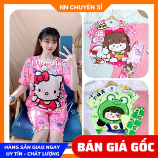 Đồ bộ mặc nhà cho nữ dưới 60kg chất thun mềm mịn mát in bò sữa in hình doremon dễ thương 🛑 Đồ bộ hoạt hình DBRBL SIZE L