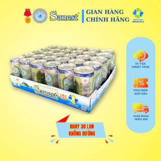 Nước Yến sào Khánh Hòa Sanest không đường - Khay 30 lon x 190ml