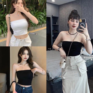 Áo Ống Croptop Thun Gân, Áo Quây Bra Trơn Basic Siêu Hot Siêu Sexy