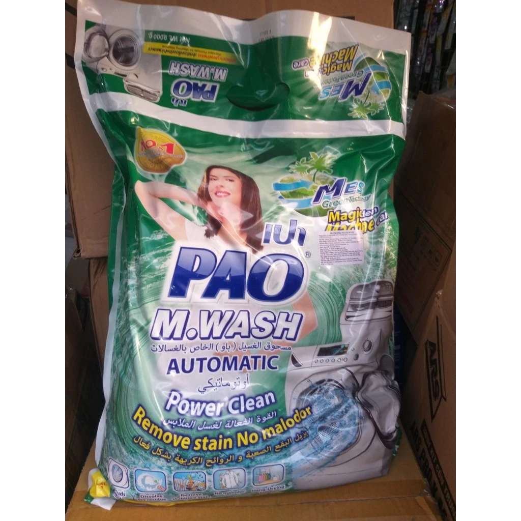 Bột giặt PAO 9kg M-wash Lion Automatic Thái Lan (nhập khẩu chính hãng)