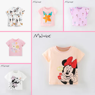 BST áo thun hè cotton Malwee họa tiết dễ thương cho bé gái 2-7 tuổi - Little Maven Chính Hãng