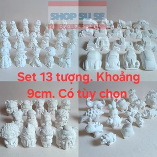 Set 13 tượng thạch cao. Khoảng 9 cm. Có nhiều chủ đề lựa chọn.