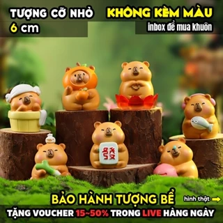 Tượng tô màu, CHUỘT LANG CAPYBARA MẬP Ú, size S, tô tượng thạch cao (Không kèm màu), luyện vẽ, tượng trắng decor