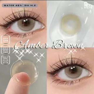 RUBY EYES Kính Áp Tròng mẫu Nâu Tây Amber Brown Douyin SIlicone HydroGel Ruby Eyes, Lens Cận Ruby Eyes Contact Lens