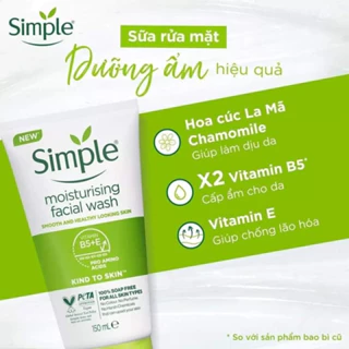 Sữa Rửa Mặt Simple Gel Freshing Dịu nhẹ cho da nhạy cảm 150ml - Chính Hãng