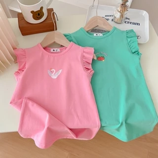 20- Váy Cho Bé Gái Thun Cotton Siêu Mềm Mát Tay Bèo Cánh Tiên Cực Xinh