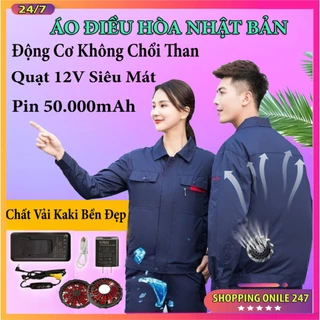 Áo Điều Hòa, Áo Điều Hòa Nhật Bản Pin 50.000mAh Quạt 12V - Áo Quạt Điều Hòa Chống Nắng Nóng, Tia UV Bảo Hộ Lao Động