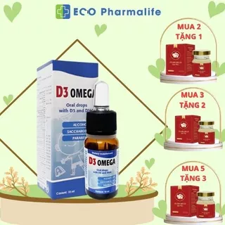 Siro D3 Omega 10 ml- Bổ sung Vitamin D3 và DHA giúp tăng cường hấp thu Canxi và phát triển trí não ở trẻ_Ecopharmalife