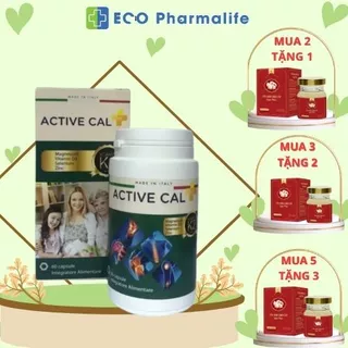 Canxi Ý Active Cal Plus - Cannxi hữu cơ + Vitamin D3 K2 - Hộp 60 viên nang