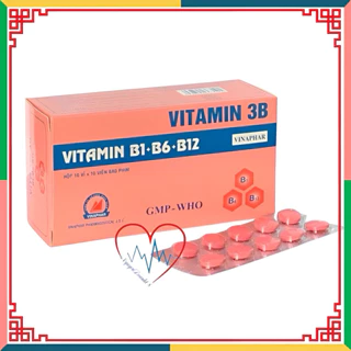 VITAMIN 3B (B1,B6,B12) Vinaphar - Hộp 100 viên nén  -Hỗ trợ cải thiện tình trạng thiếu hụt vitamin nhóm B