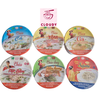 Combo 2 tô Cháo Chay Nấm Hương, Cá, Sujata, Gà, Thịt bằm, Tôm Tô - Bình Tây ( 53 gram)