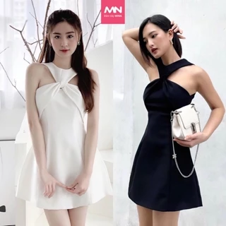 Đầm cổ yếm dự tiệc MINA dáng xoè thiết kế chữ A chất liệu Cotton lạnh - MN176