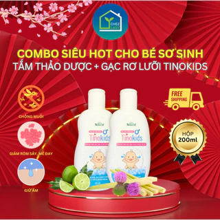 Combo 2 Nước Tắm Thảo Dược Tinokids thơm lâu, giúp giảm mẩn ngứa, hăm tã, ngừa rôm sảy, làm sạch, mát da bé - 200ml