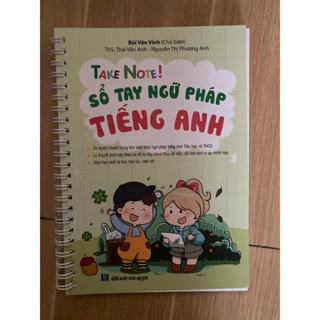 Sổ tay take note Tiếng anh lớp lò xo khổ A5,giấy dày C250, dễ học,dễ nhớ,dễ ôn luyện