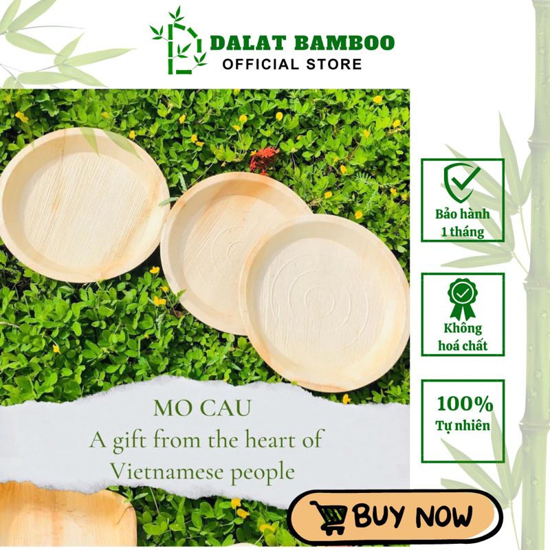 COMBO 10 ĐĨA MO CAU MADE IN VIET NAM - SẢN PHẨM THAY THẾ NHỰA - CHÉN, ĐĨA MO CAU TÁI SỬ DỤNG NHIỀU LẦN DALAT BAMBOO