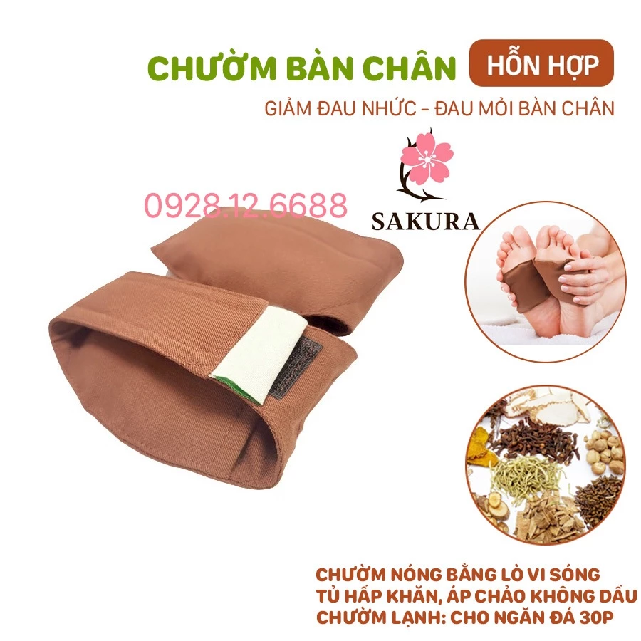 Túi thảo dược quấn lòng bàn chân Sakura, 1 Đôi 2 Chiếc thảo dược chườm bàn chân