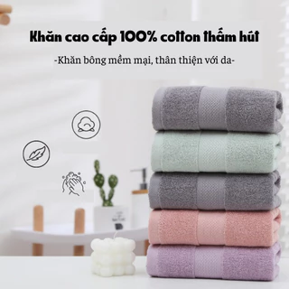 Khăn mặt, khăn gội 35x75cm 100% cotton thấm hút cao cấp