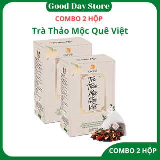 [COMBO 2 HỘP] Trà thảo mộc Quê Việt, thanh lọc gan.mát gan,giải độc cơ thể,nguyên liệu tự nhiên,hộp 600gr gồm 20 túi lọc